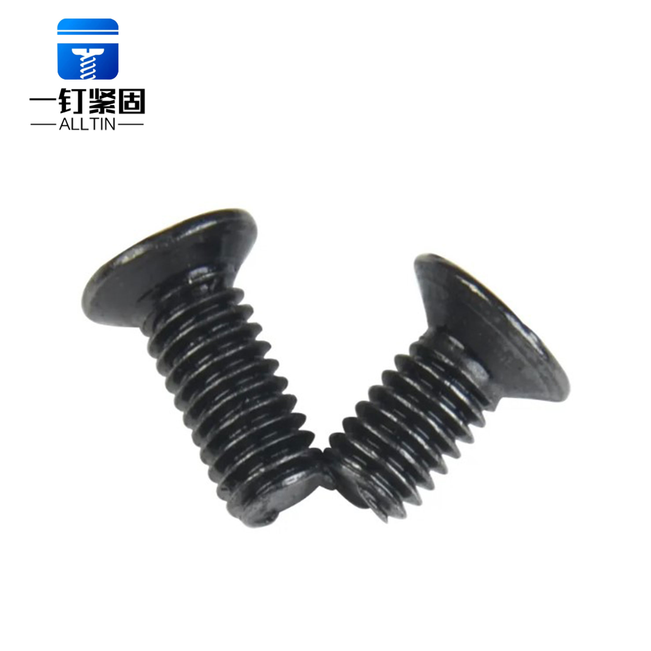Philips flat head machine screw Black zinc plating
