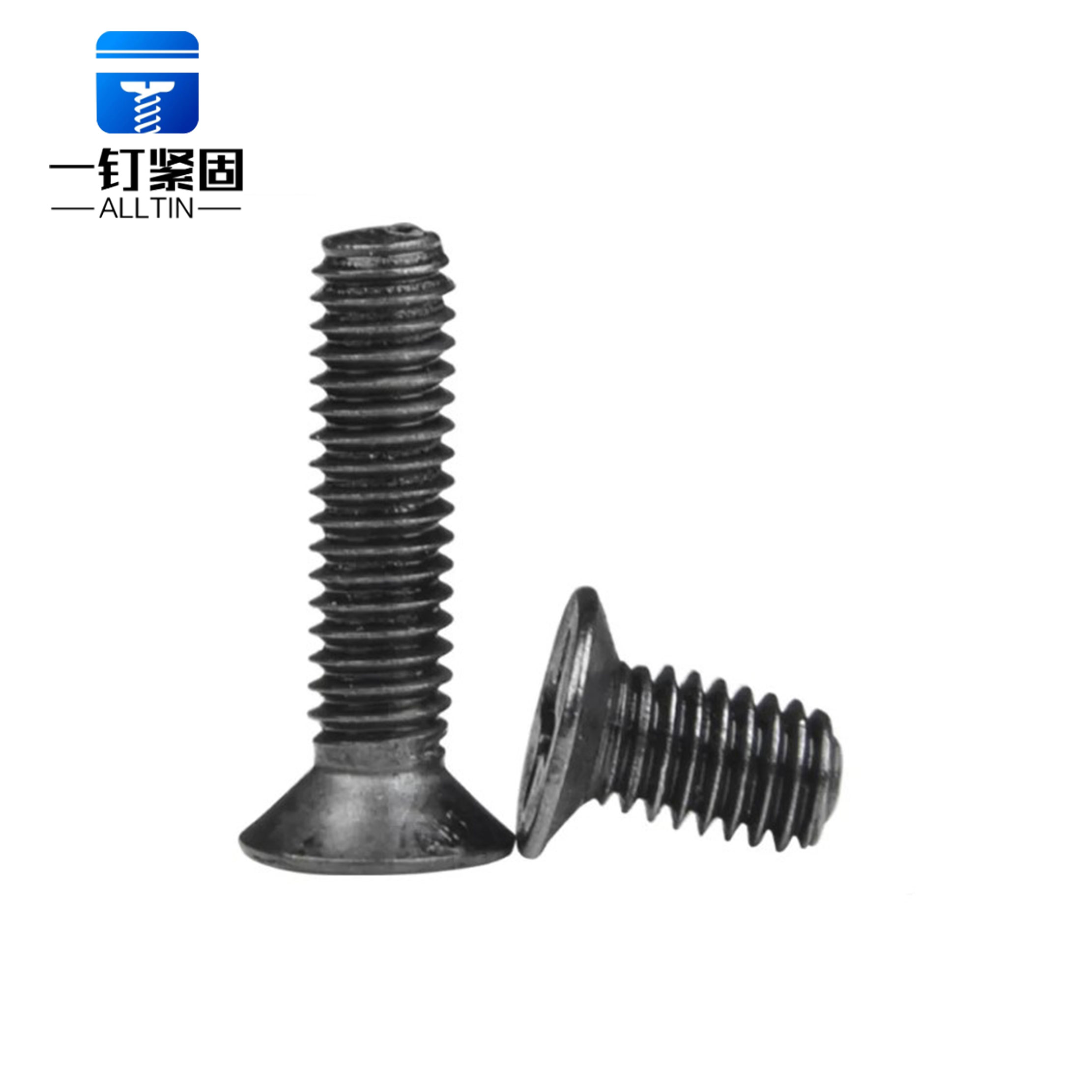 Philips flat head machine screw Black zinc plating