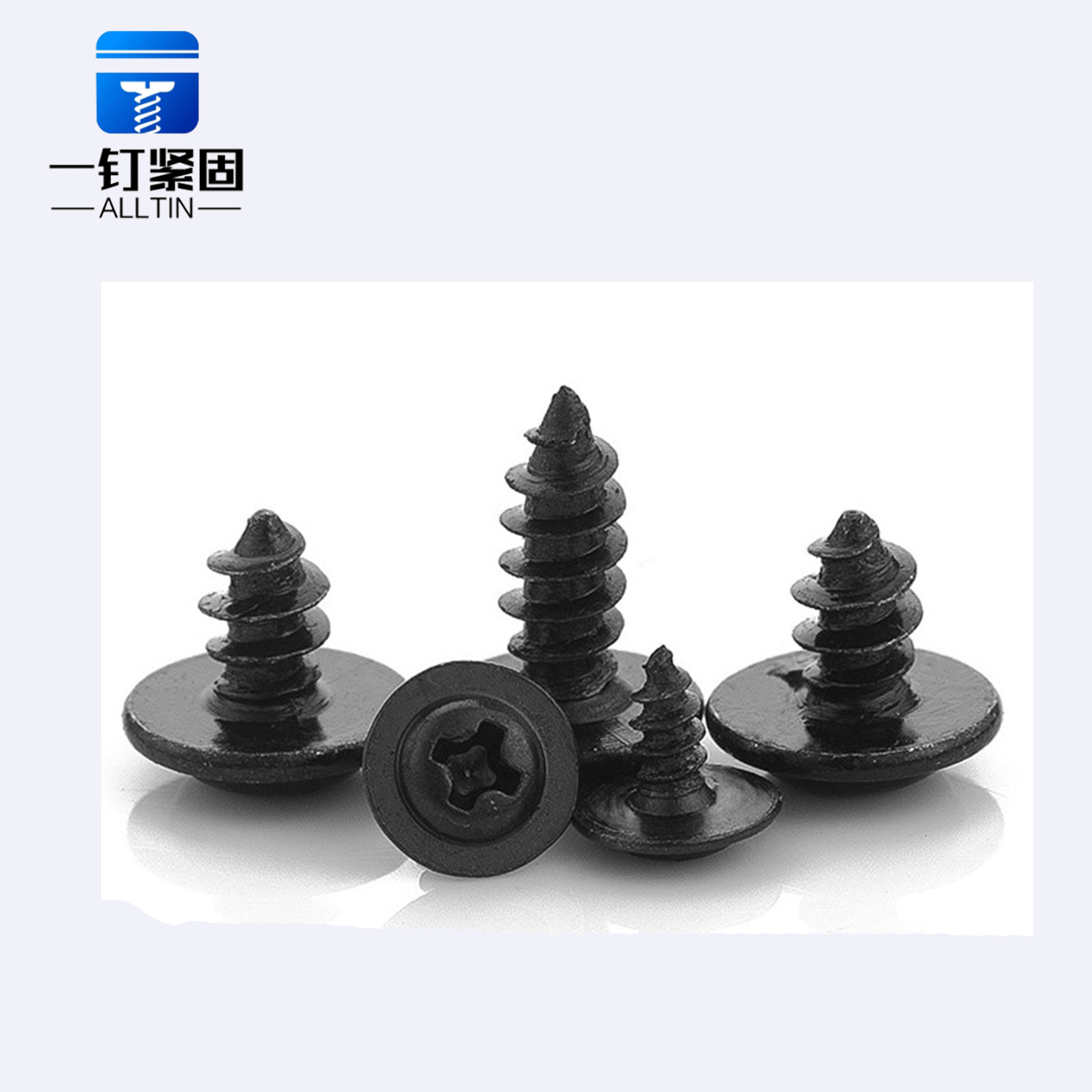 Black Philips head pan washer self tapping screw