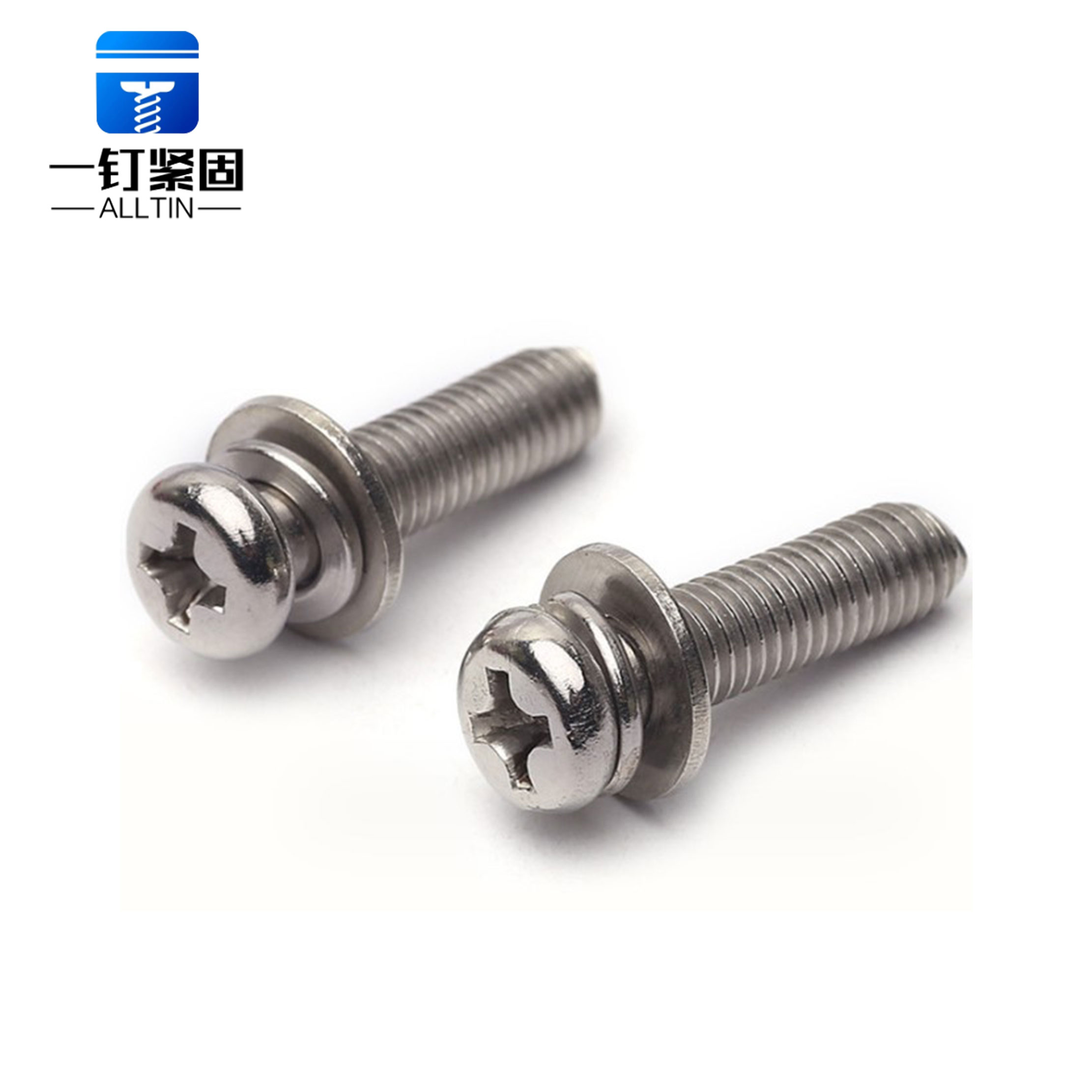 Philips round head three combination screw