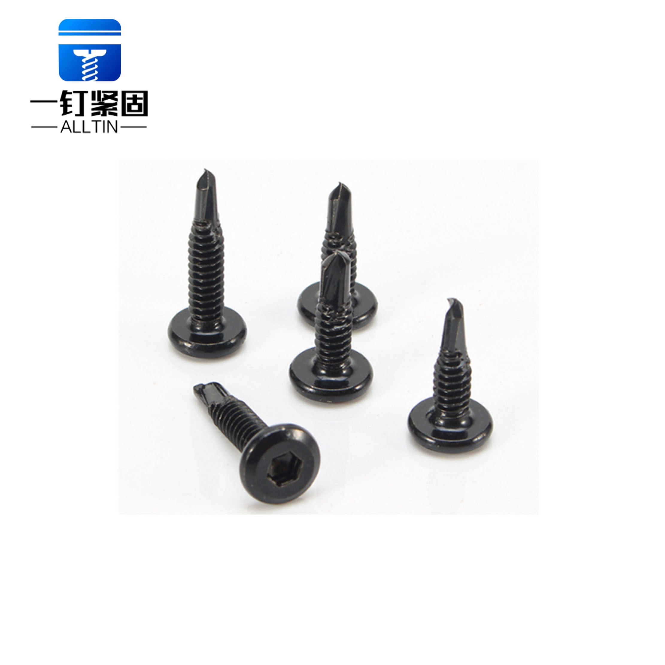 Black 410 stainless steel flat head hexagonal bore screws